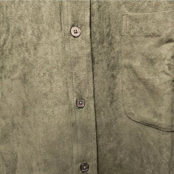 Oleg‎ Cassini Suede Button Up Mens XL - Picture 2 of 4